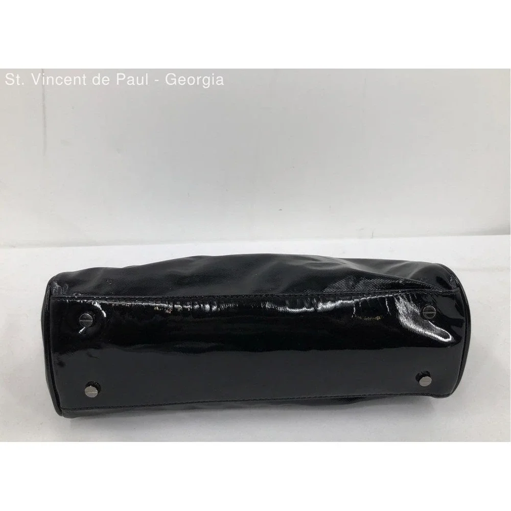 Vintage Tory Burch Black Patent Leather Clutch Handbag Purse Metal Clasp Studded